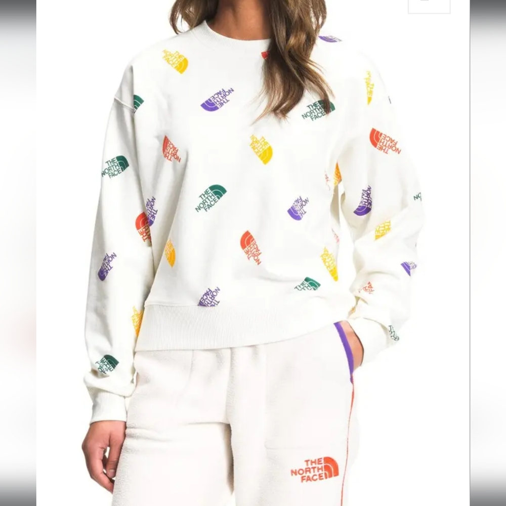 The North Face Logo Print Pullover Sweatshirt Size SP